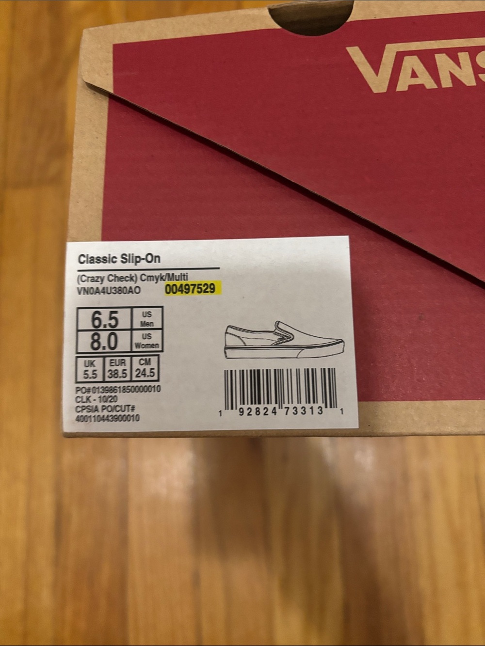 *Brand New* Vans Classic Slip-On Crazy Check Multi-Color Unisex Sneakers - Picture 6 of 6